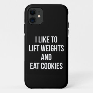 Liftgewicht en Eat Cookies - Funny Workout iPhone 11 Hoesje