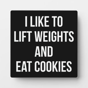 Liftgewicht en Eat Cookies - Funny Workout Fotoplaat
