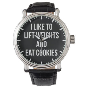 Liftgewicht en Eat Cookies - Funny Workout Horloge