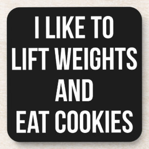 Liftgewicht en Eat Cookies - Funny Workout Onderzetter