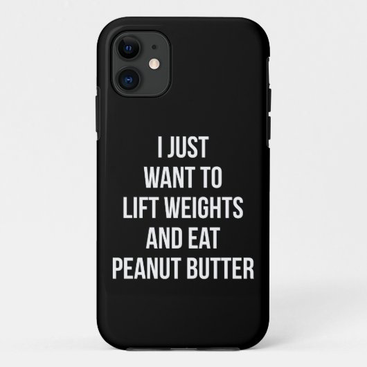 Liftgewicht en eet pindaknop - Funny Workout Case-Mate iPhone Case (Achterkant)