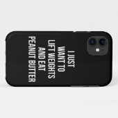 Liftgewicht en eet pindaknop - Funny Workout Case-Mate iPhone Case (Achterkant (horizontaal))