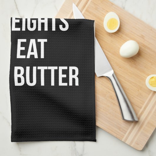 Liftgewicht en eet pindaknop - Funny Workout Theedoek (Quarter Fold)