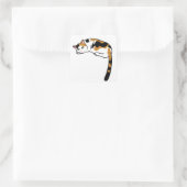 Liggende kat vierkante sticker (Tas)