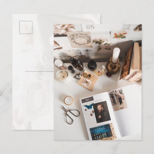 Light Academia Art Journaling Aesthetic Briefkaart (Voorkant / Achterkant)