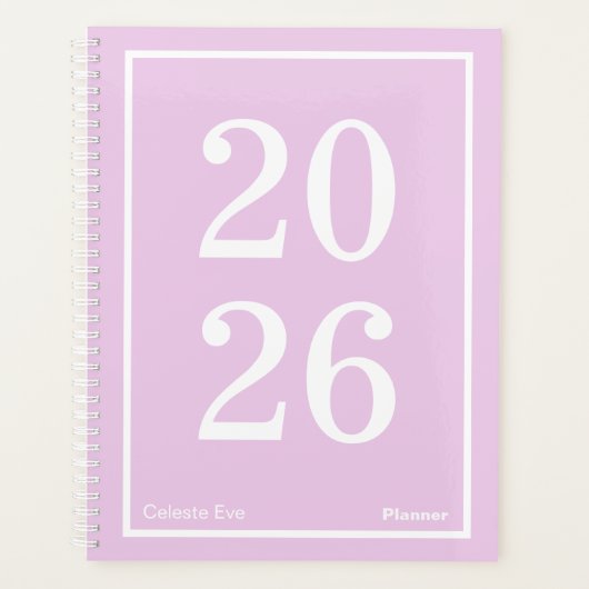Light Amethyst Purple Big Year Large Planner (Voorkant)