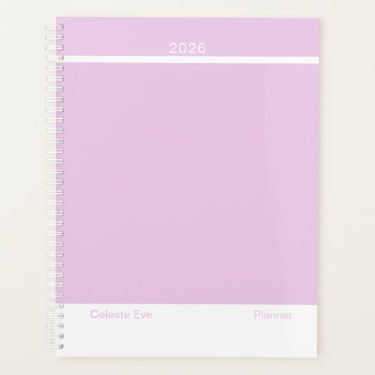 Light Amethyst Purple Modern Layout Large Planner (Voorkant)