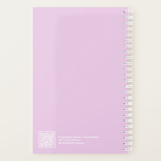 Light Amethyst Purple Modern Small Planner (Achterkant)