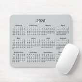 Light and Dark Grey 2026 Calendar Muismat (Met muis)