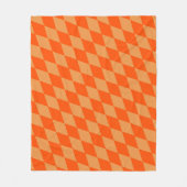 Light and Dark Orange Harlequin Diamonds Checkers Fleece Deken (Voorkant)