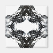 Light and Darkness Abstract Black White Fluid Art Magneet (Voorkant)