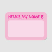 Light and Hot Pink Whimsical Hello Naamplaatje (Voorkant)