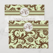 Light Apple Green Brown Response-Kaart RSVP Kaartje (Voorkant / Achterkant)