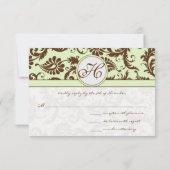 Light Apple Green Brown Response-Kaart RSVP Kaartje (Achterkant)