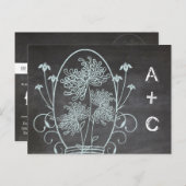 Light Aqua Blue Mason Jar Chalkboard Weddenschap Briefkaart (Voorkant / Achterkant)