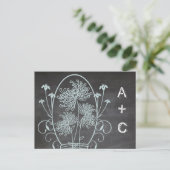 Light Aqua Blue Mason Jar Chalkboard Weddenschap Briefkaart (Staand voorkant)