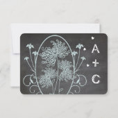 Light Aqua Blue Mason Jar Chalkboard Weddenschap RSVP Kaartje (Achterkant)