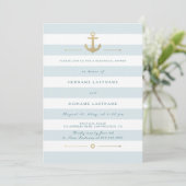 Light Aqua Blue Nautical Rehearsal Dinner Invite Kaart (Staand voorkant)