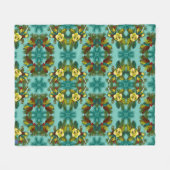 Light Aqua Magnolia Winter Soft Fleece Blanket (Voorkant (Horizontaal))