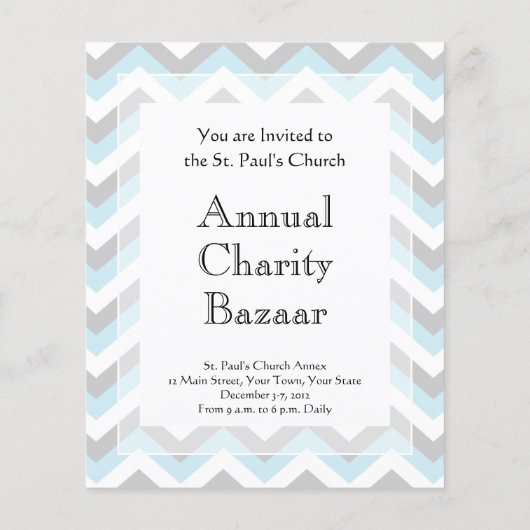 Light Aqua Turquoise Chevron Chic ZigZag Pattern Flyer (Achterkant)