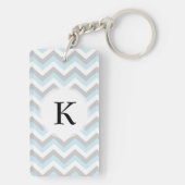 Light Aqua Turquoise Chevron Chic ZigZag Pattern Sleutelhanger (achterkant)