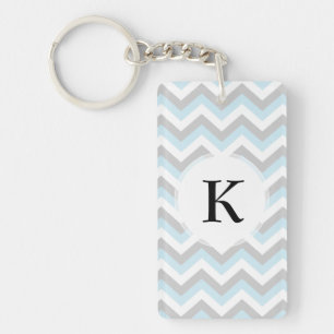 Light Aqua Turquoise Chevron Chic ZigZag Pattern Sleutelhanger