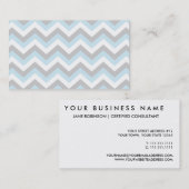 Light Aqua Turquoise Chevron Chic ZigZag Pattern Visitekaartje (Voorkant / Achterkant)