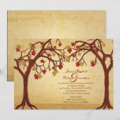 Light Autumn / Herfst Trees Wedding Invitation Kaart (Voorkant / Achterkant)