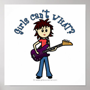 Light Bass Guitar Girl Poster