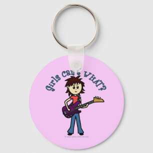 Light Bass Guitar Girl Sleutelhanger