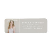 Light Beige | Adres voor teruggave Afstuderen foto Etiket (Voorkant)