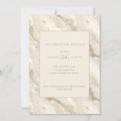 Light Beige Marble 50th Birthday Kaart (Achterkant)