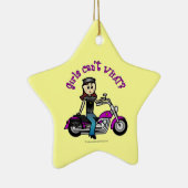 Light Biker Girl Keramisch Ornament (Rechts)