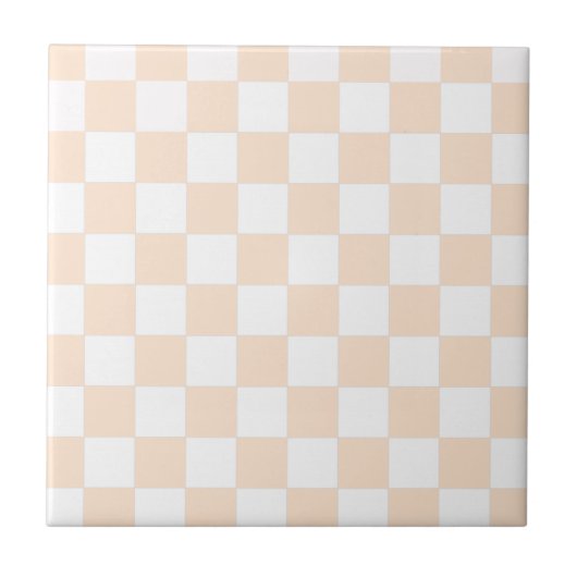 Light Bisque Checkerboard Tegeltje (Voorkant)