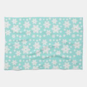 Light Blauwgroen Blue Snowflake Patroon Theedoek (Horizontaal)