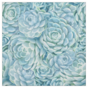 Light Blauwgroen Echeveria Succulents Patroon Stof