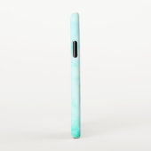Light Blue Abstract Swirl White marmer Patroon iPhone Hoesje (Rechterkant)