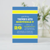 Light Blue and Gold Team Invitation d'anniversaire (Debout devant)