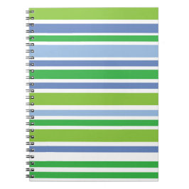 Light Blue and Green Stripe Spiral Notebook Notitieboek