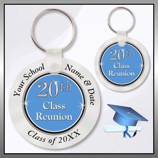 Light Blue and White, 20th Class Reunion Favors, Sleutelhanger
