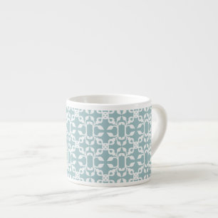 Light Blue and White Art Deco Modern Espresso Cup Kop