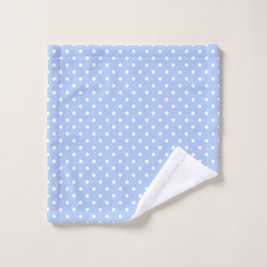 Light Blue and White Dot Bath Towel Set Bad Handdoek (Wasdoekje)