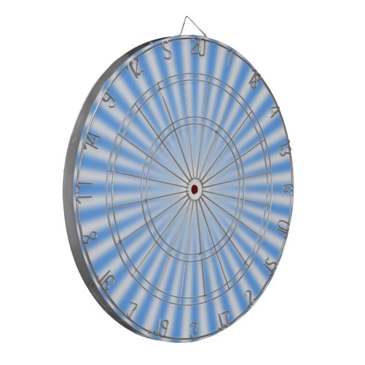 Light Blue and White Rays Dart Board Dartbord (Voorkant Links)