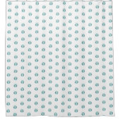 Light Blue Aquamarine Gemstone Pattern op White Douchegordijn (Voorkant)