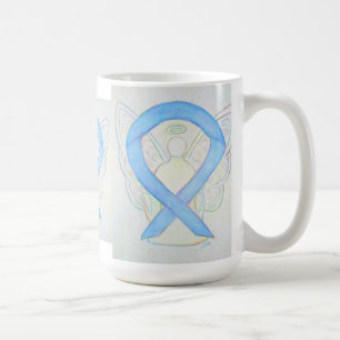 Light Blue Awareness Ribbon Angel Art Mok
