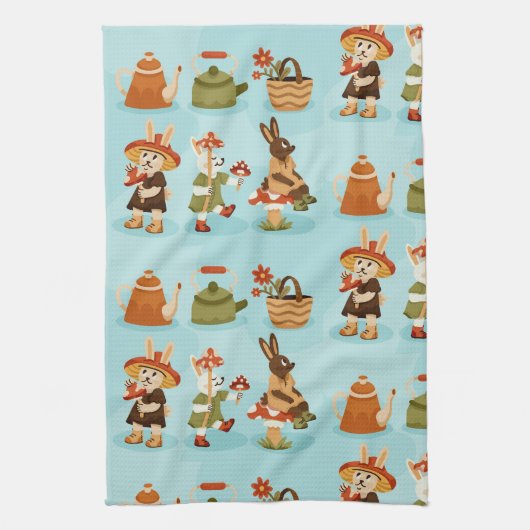 light blue background features cows theedoek (Verticaal)