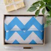 Light Blue Bold Chevron met monogram Tissuepapier (Geschenk)