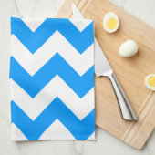 Light Blue Bold Chevron Theedoek (Quarter Fold)