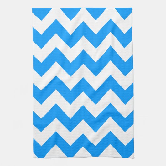 Light Blue Bold Chevron Theedoek (Verticaal)