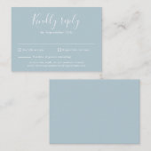 Light Blue Budget Modern Script Wedding RSVP Kaart (Voorkant / Achterkant)